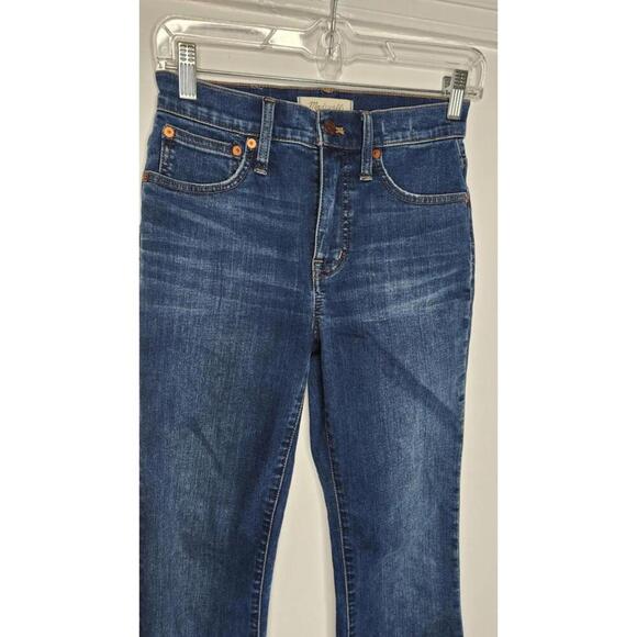 Madewell Jeans Womens 24 Blue Cali Demi-Boot Cropped Raw Hem Stretch Denim Pants - Picture 2 of 7